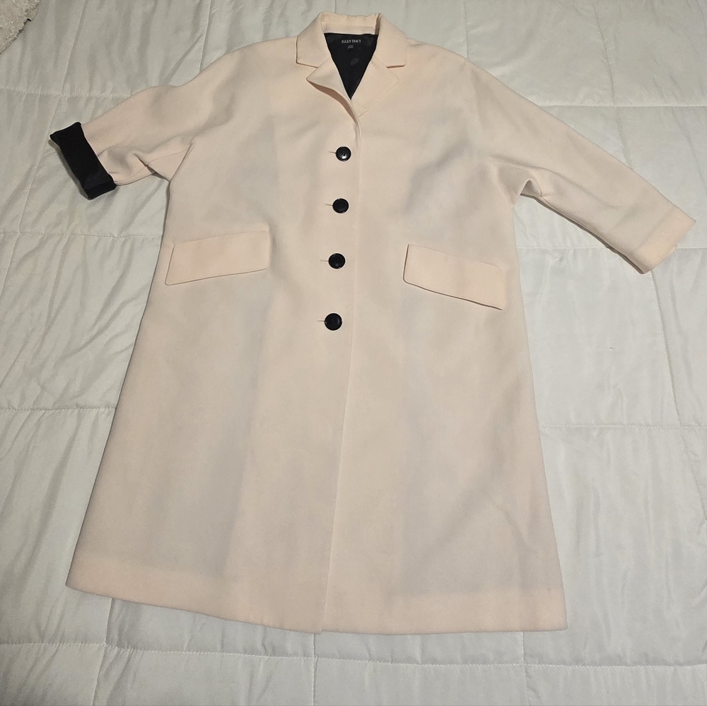 Ellen Tracy Cream Trench Coat